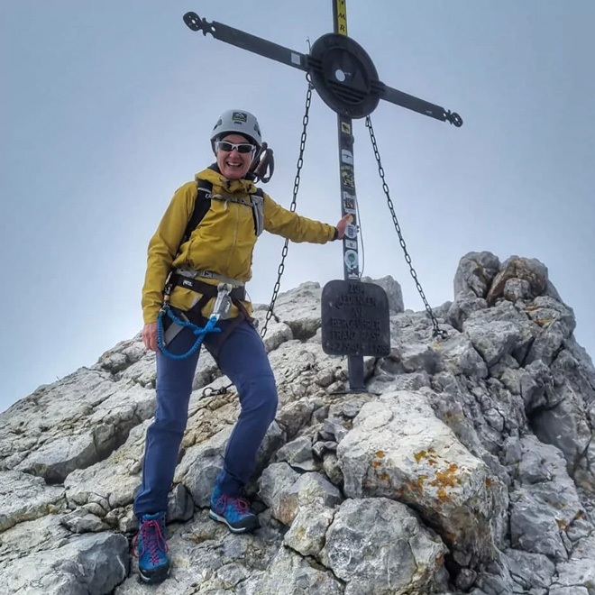Susanne Schubardt auf dem Gipfel der Watzmann-Überschreitung